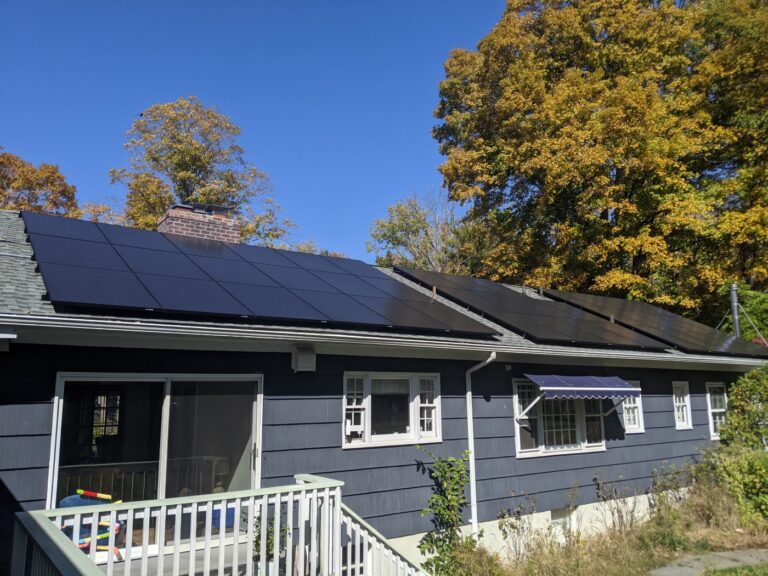 Home with solar panels on roof